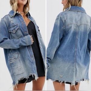 Free People Denim Shirt Jacket